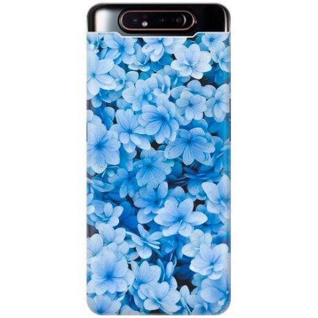 RE:PA Накладка Transparent для Samsung Galaxy A80 с принтом "Голубые цветочки"