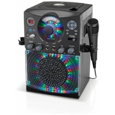 Караоке система с LED Disco подсветкой, Singing Machine (цвет черный, Bluetooth, CD+G, USB, SML385 UBK)