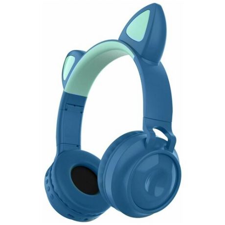 Беспроводные Bluetooth наушники со светящимися кошачьими ушками Cat Ear ZW-028 (Темно-синий)