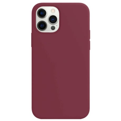 Soft touch силиконовые чехлы для iPhone 12 Pro Max,бордовый с мягкой внутренней бахромой / микрофиброй / айфон 12 про макс
