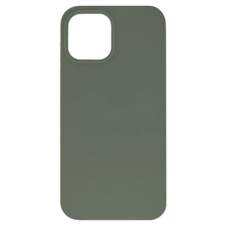 Soft Touch ( не скользкий ) силиконовый чехол накладка темно зеленый / болотный для Apple iPhone 13 Pro Max с защитой для камеры и мягкой внутренней бахромой / микрофиброй / ( Айфон 13 Про макс )