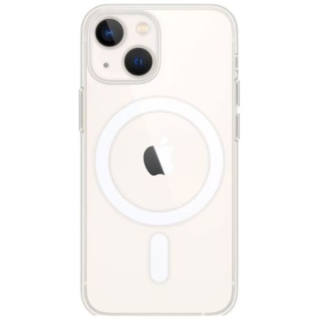 Прозрачный чехол для iPhone 13 Mini с MagSafe и доп. выступом для защиты камеры с быстрой беспроводной зарядкой / айфон 13 мини