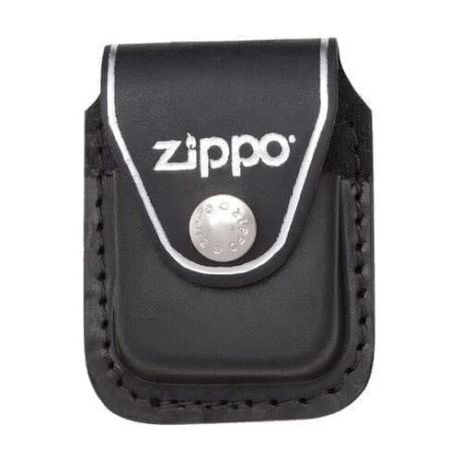 Zippo Чехол Zippo для зажигалки из натуральной кожи с клипом, черный, 57х30x75 мм