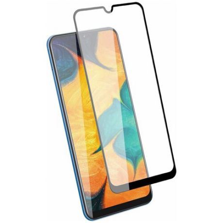 Защитное стекло для (Samsung Galaxy A30) Олеофобное / Закаленное/ Противоударное / Полноэкранное, Full Glue (Черная Рамка)