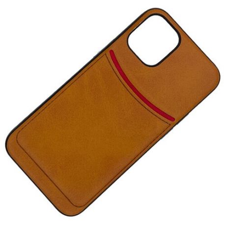 Чехол ILEVEL с кармашком для iPhone 12 Mini светло-коричневый