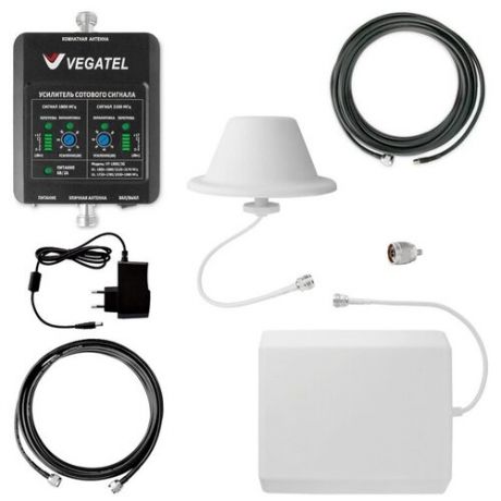 Комплект Vegatel VT - 1800/3G- kit (офис, LED) усилитель сигнала 2G DCS (GSM) 1800МГц 3G UMTS 2100МГц 4G LTE 1800МГц