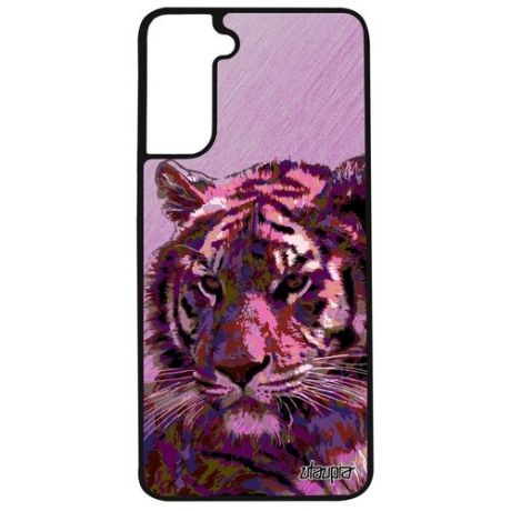 Модный чехол для смартфона // Samsung Galaxy S21 // "Царь тигр" Бенгальский Хозяин, Utaupia, розовый