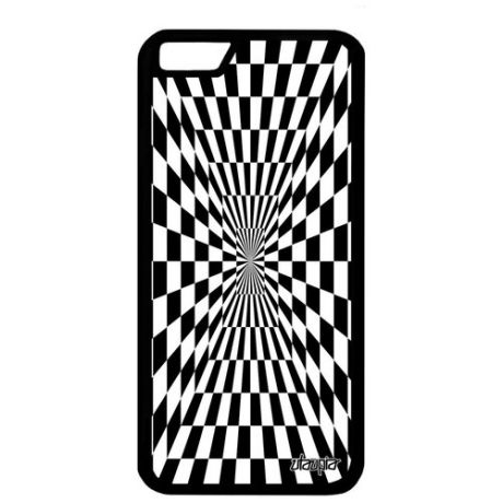 Защитный чехол на смартфон // Apple iPhone 6 // "Иллюзия шахмат" Дизайн Графический, Utaupia, черный