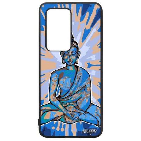 Красивый чехол для смартфона // Huawei P40 Pro // "Будда" Тайланд Buddha, Utaupia, голубой