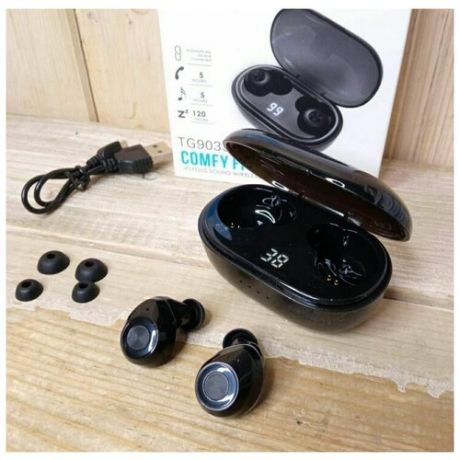Наушники Bluetooth TG903S, вакуумные, TWS, черные