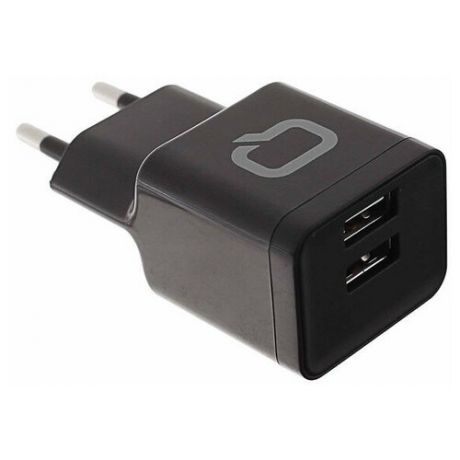 Сетевое зарядное устройство Qumo Energy, до 15Вт, 2xUSB, 5В до 2А, кабель Micro USB, Черный Charger 0061M