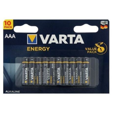 Батарейка алкалиновая Varta Energy, AAA, LR03-10BL, 1.5В, блистер, 10 шт.