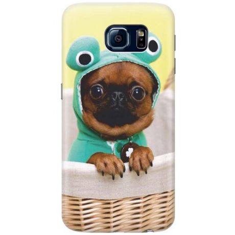 RE:PA Накладка Transparent для Samsung Galaxy S6 с принтом "Собака в смешной шапке"