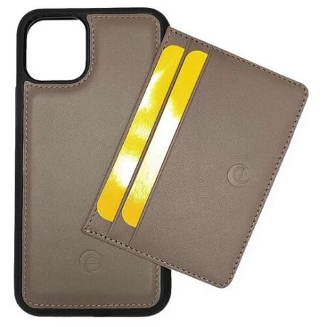 Кожаный чехол-кошелек для iPhone 11 Pro с кожаным магнитом и тонким кошельком, Серый CSW-11P-GRI
