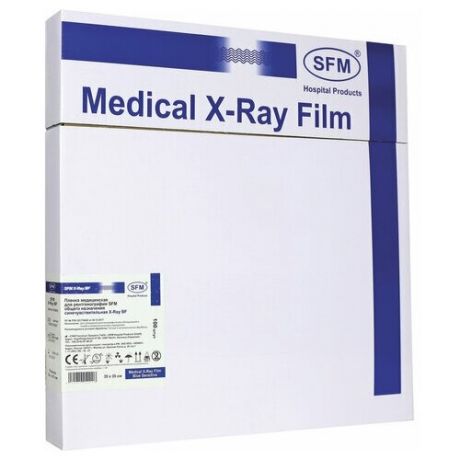 Рентгеновская пленка синечувствительная, SFM X-Ray BF, комплект 100 л 35х35 см, 629042