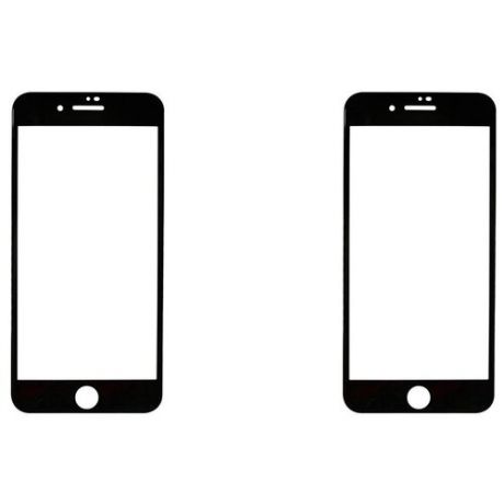 Защитное стекло для (iPhone 7 Plus/8 Plus) комплект 2 шт / Олеофобное / Закаленное/ Противоударное / Полноэкранное, Full Glue (Черная Рамка)