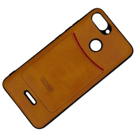 Чехол ILEVEL с кармашком для Xiaomi Redmi 6 светло-коричневый