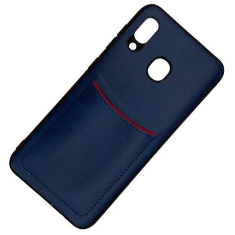 Чехол ILEVEL с кармашком для Samsung A30/A20/M10S темно-синий
