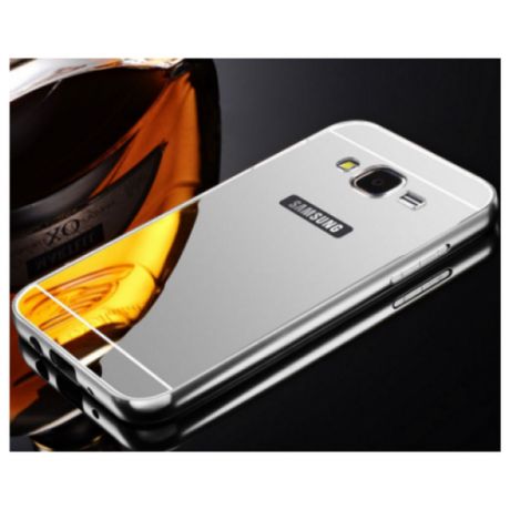 Бампер алюминиевый зеркальный для Samsung Galaxy S7 edge серый