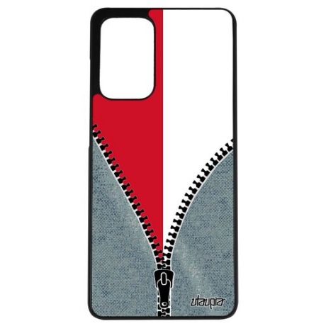 Ударопрочный чехол для смартфона // Samsung Galaxy A72 // "Флаг Швейцарии на молнии" Дизайн Патриот, Utaupia, серый