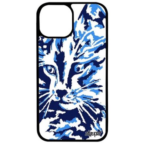 Красивый чехол для смартфона // iPhone 13 Mini // "Котенок" Cat Зверь, Utaupia, серый