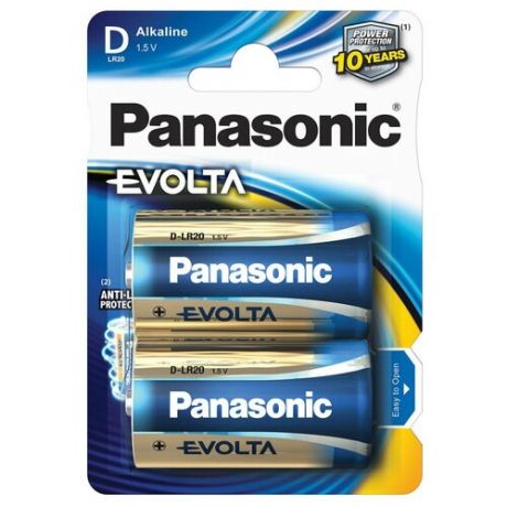 Panasonic Батарейка Panasonic EVOLTA LR20EGE/2BP, 2шт