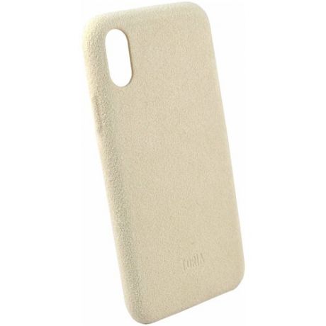 Чехол-накладка для iPhone X/XS Toria Alcantara Hard, белый/Nebbia (TD1154)