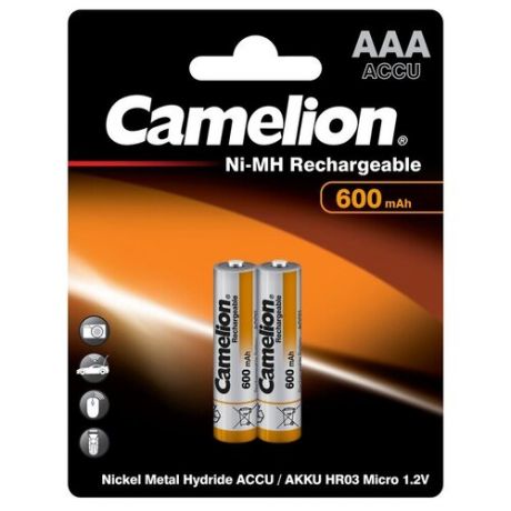 Аккумулятор AAA - Camelion 1.2V 600mAh Ni-Mh BL-2 NH-AAA600BP2 (2 штуки) 2695