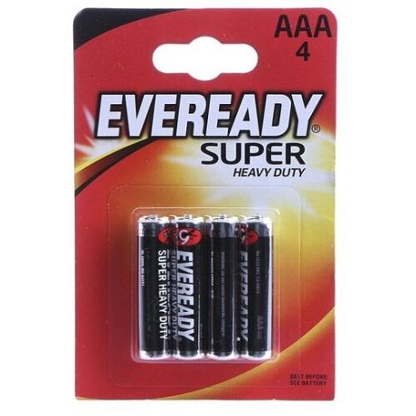 Батарейка AAA - Energizer Eveready Super R03 1.5V (4шт) E301156100 / 11647
