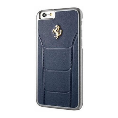 Кожаный чехол-накладка для iPhone 6/6S Ferrari 488 Leather Hard Case, синий/dark blue (FESEGHCP6BL)