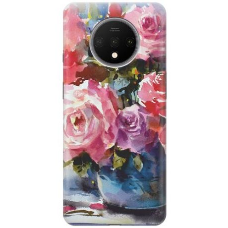 RE:PAЧехол - накладка ArtColor для OnePlus 7T с принтом "Акварельный букет цветов"
