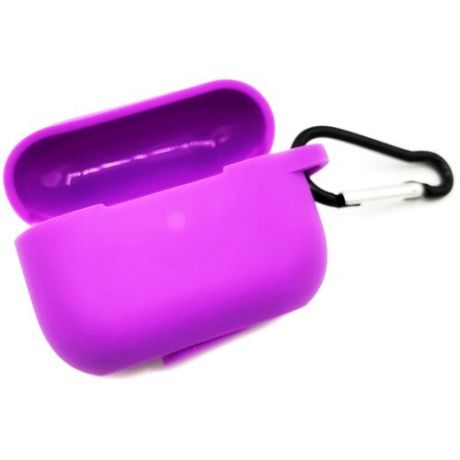 Чехол для наушников Apple AirPods Pro силиконовый с карабином, фиолетовый