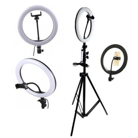 Кольцевая лампа 26 см для предметной съемки и макияжа / селфи лампа с держателем и штативом 210 см / кольцевая лампа для блогера
