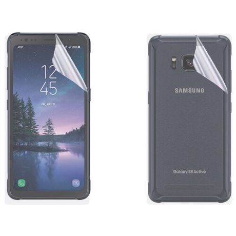 Гидрогелевая защитная пленка на экран и заднюю крышку для Samsung Galaxy S8 Active / Противоударная бронированя пленка для Самсунг Галакси С8 Актив с эффектом самовосстановления