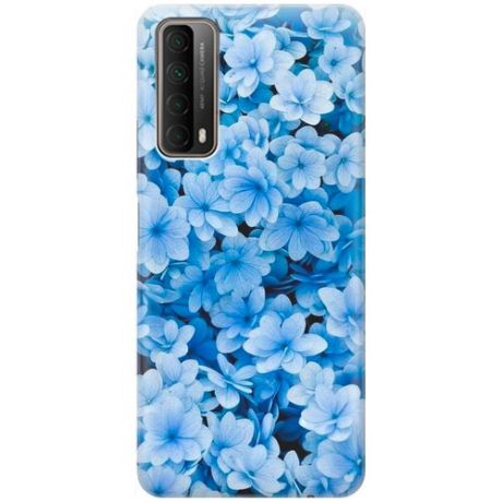 RE:PA Накладка Transparent для Huawei P Smart 2021 с принтом "Голубые цветочки"