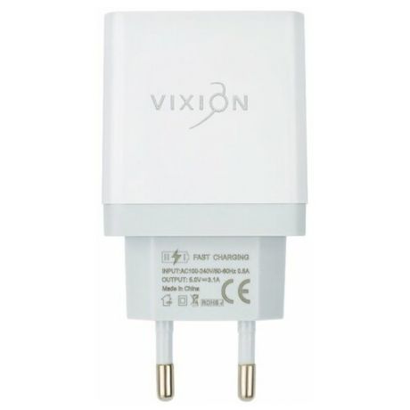 Сетевое зарядное устройство VIXION L12 2USB с кабелем micro-USB (белый)