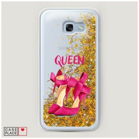 Чехол Жидкий с блестками Samsung Galaxy A5 2017 Queen Shoes