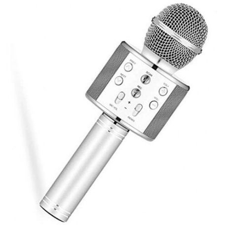 Беспроводной караоке- микрофон WS-858 (серебристый)
