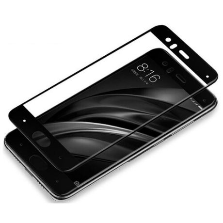 Защитное стекло для (Xiaomi Mi6) Олеофобное / Закаленное/ Противоударное / Полноэкранное, Full Glue (Черное)