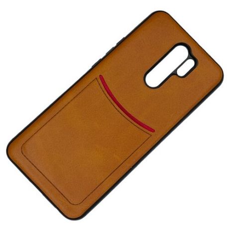 Чехол ILEVEL с кармашком для Xiaomi Redmi 9 светло-коричневый