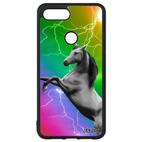 Защитный чехол на мобильный // Xiaomi Mi 8 Lite // "Лошадь" Лощадка Мустанг, Utaupia, розовый