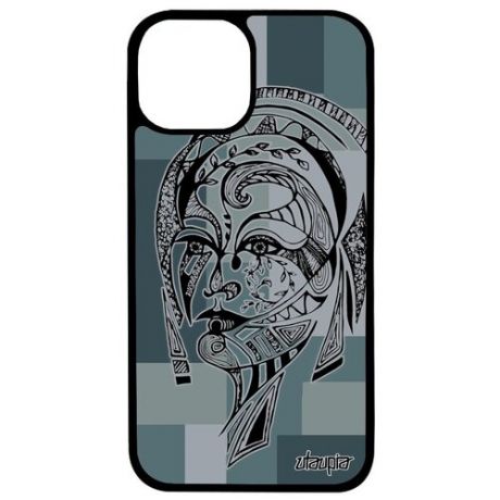 Защитный чехол для смартфона // Apple iPhone 13 Pro Max // "Портрет женщины" Цветок Феерия, Utaupia, голубой