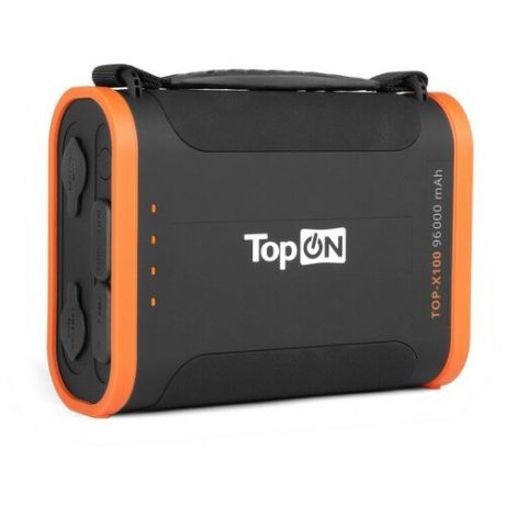 Универсальный внешний аккумулятор TopON TOP-X100 USB-C PD3.0 60W (QC3.0), 2xUSB 12W, 2 авторозетки 180W, фонарь, 96000mAh (307Wh) Черный Черный