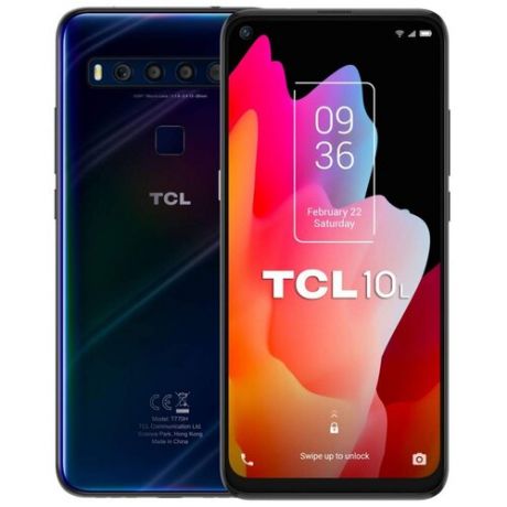 TCL 10L White, 6.53" 19.5:9 1080x2340, 4x2,0 ГГц+4x1.8 ГГц, 8 Core, 6GB RAM, 64GB, up to 256GB flash, 48 МП+ 8МП + 2МП + 2МП/