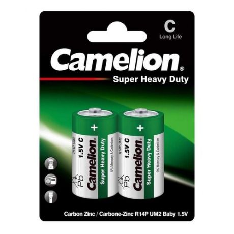 Camelion R14 BL-2 R14P-BP2G, батарейка,1.5В 2 шт. в уп-ке