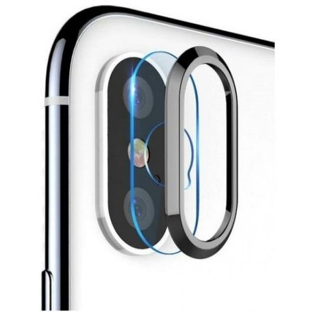 Защитное кольцо + закаленное стекло на камеру Totu Design Camera protection set для iPhone X
