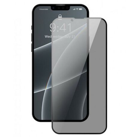 Защитное стекло Baseus для APPLE iPhone 13 / 13 Pro 0.3mm Full Screen Full Glass Tempered Glass Film and Anti-Spy Function 2pcs Black SGQP010701