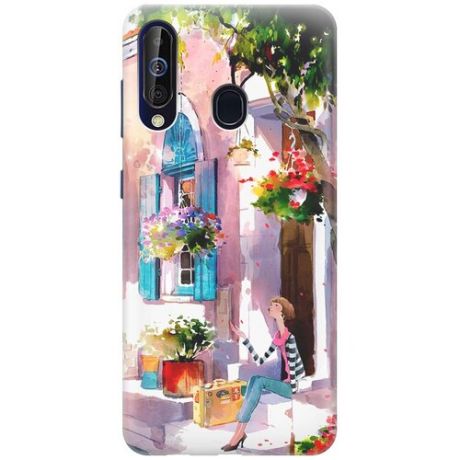 RE:PA Накладка Transparent для Samsung Galaxy A60 / M40 с принтом "Девочка на цветущей улочке"