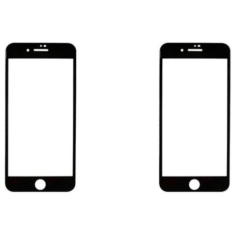 Защитное стекло для iPhone 7 Plus/ 8 Plus комплект 2 шт. (Черная рамка)