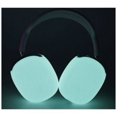 Силиконовый флуоресцентный (светящийся в темноте) чехол для наушников Apple AirPods Max, GI&A AIR Case, синий